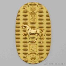 送料無料】 純金製 小判 「午」 K24 5g 小 / お正月 新年 午 馬 十二支